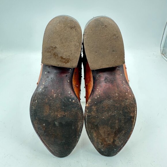 Durango Men Size 8D Brown Leather FullQuill Embroidered Ostrich Cowboy Boot - Picture 8 of 14